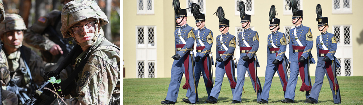 小黄鸭视频 cadets in  camouflage during fall field exercises, cadets marching in parade