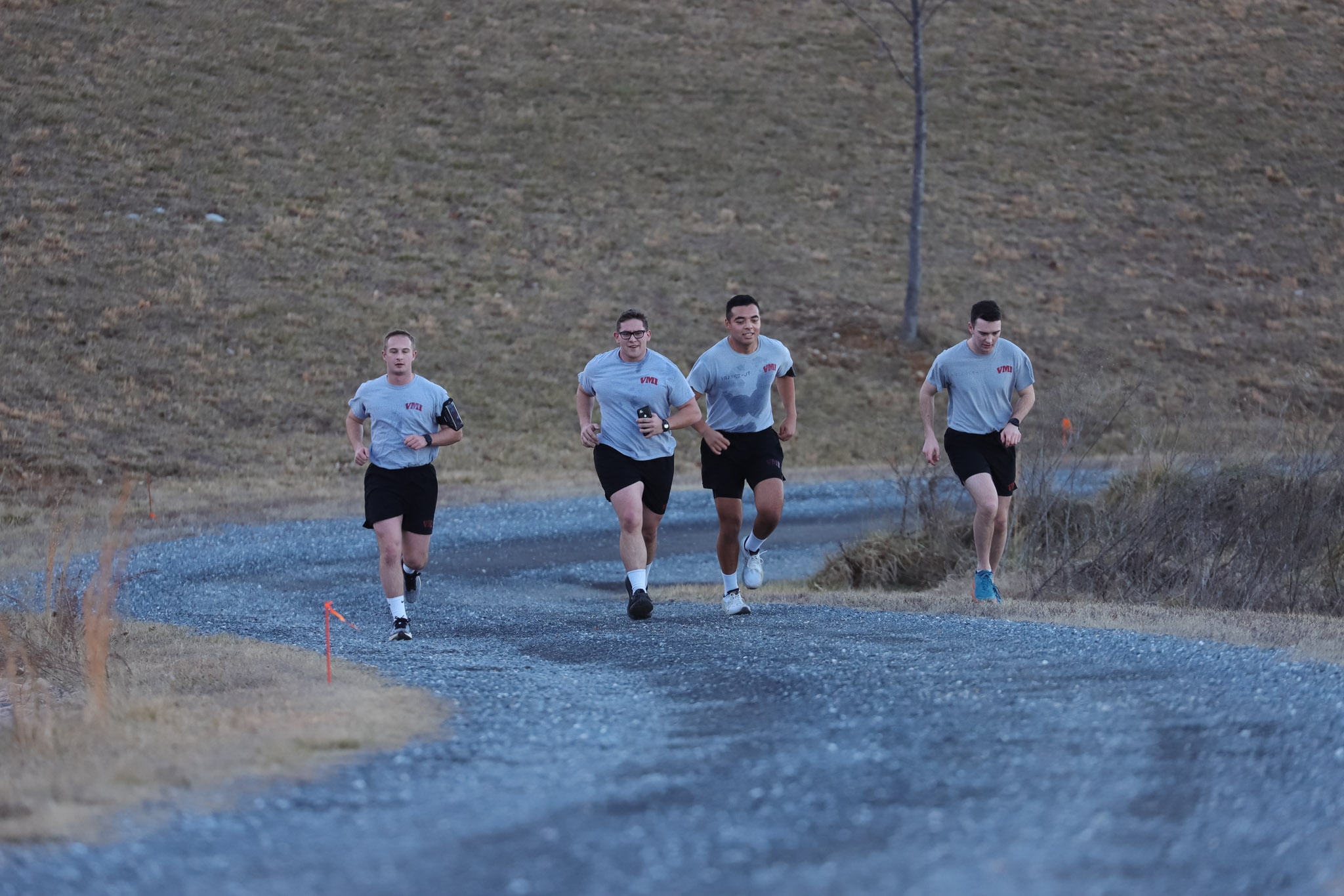 Students part of the Marathon Club at 小黄鸭视频, a military college in Virginia